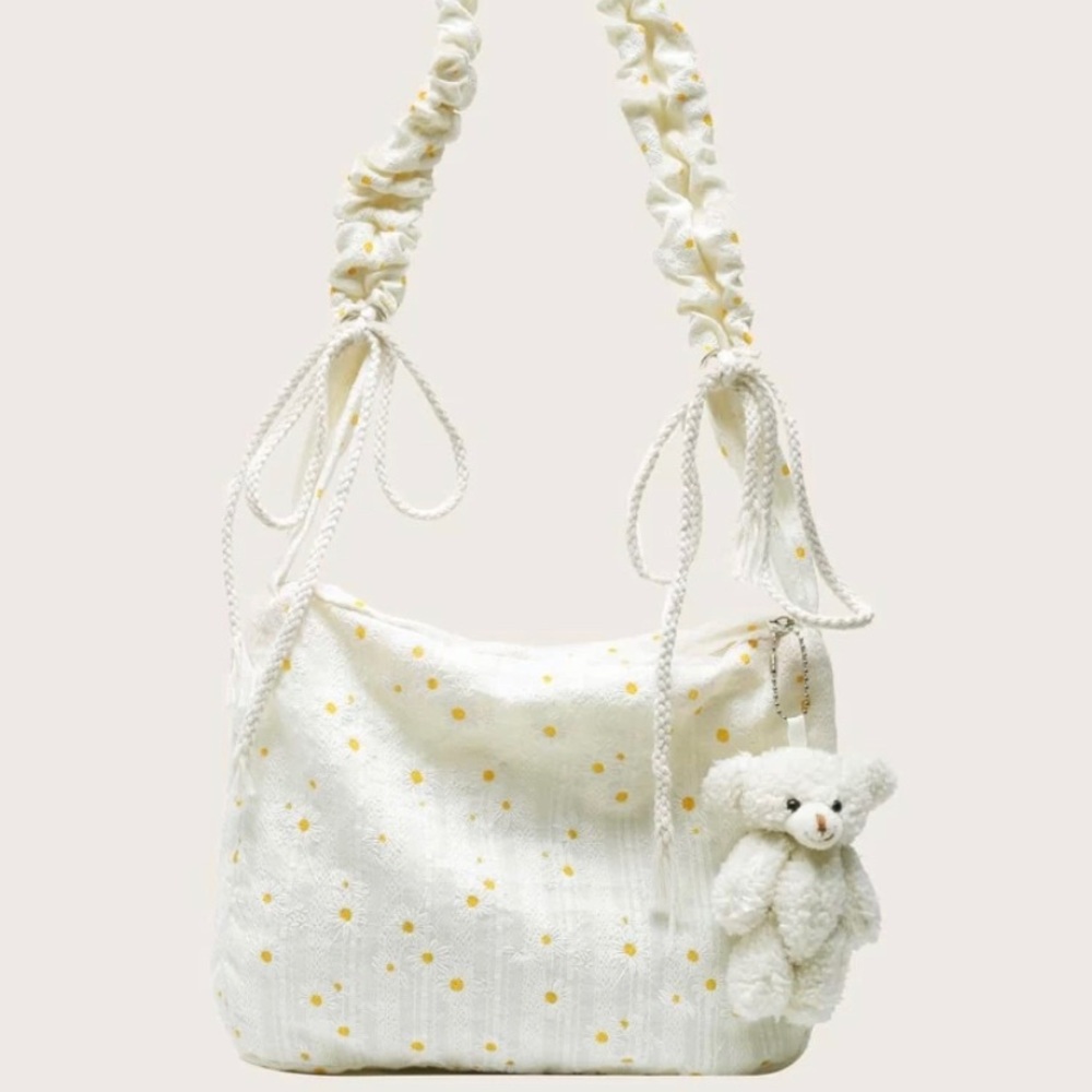 daisy floral graphic tote bag ( NO BEAR INCLUDED)